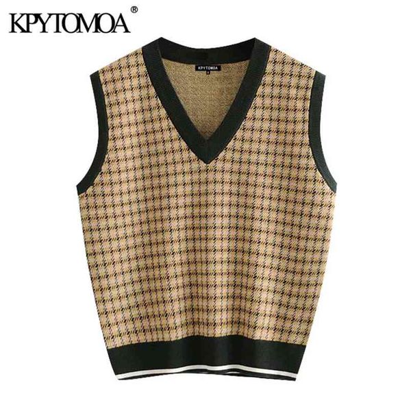 women fashion with ribbed trim plaid knitted vest sweater v neck sleeveless female waistcoat chic 210420, Black;white
women fashion with ribbed trim plaid knitted vest sweater v neck sleeveless female waistcoat chic 210420, Black;white