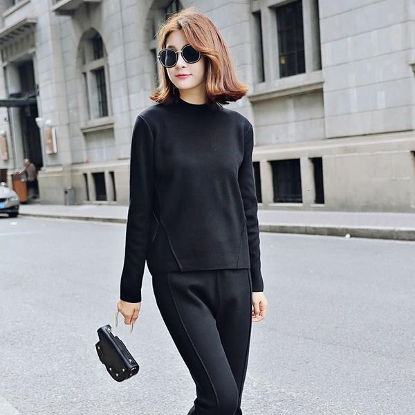 two piece dress korean set solid women long sleeve knitted sweater harem pants plus size suit, White
two piece dress korean set solid women long sleeve knitted sweater harem pants plus size suit, White