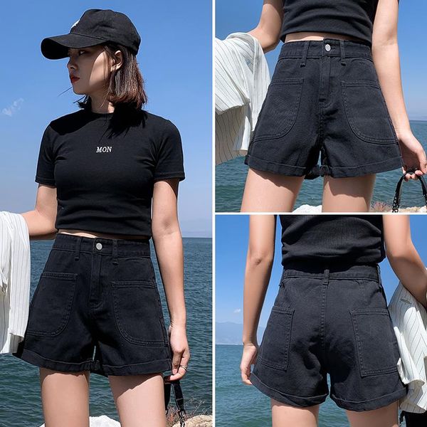 women's jeans all match women denim shorts crimping high waist wide leg summer female chic patchwork loose casual, Blue
women's jeans all match women denim shorts crimping high waist wide leg summer female chic patchwork loose casual, Blue