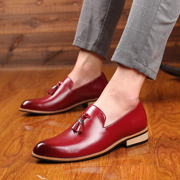 casual leather dress formal shoes luxury brand male wedding party shoes men business red, Black
casual leather dress formal shoes luxury brand male wedding party shoes men business red, Black