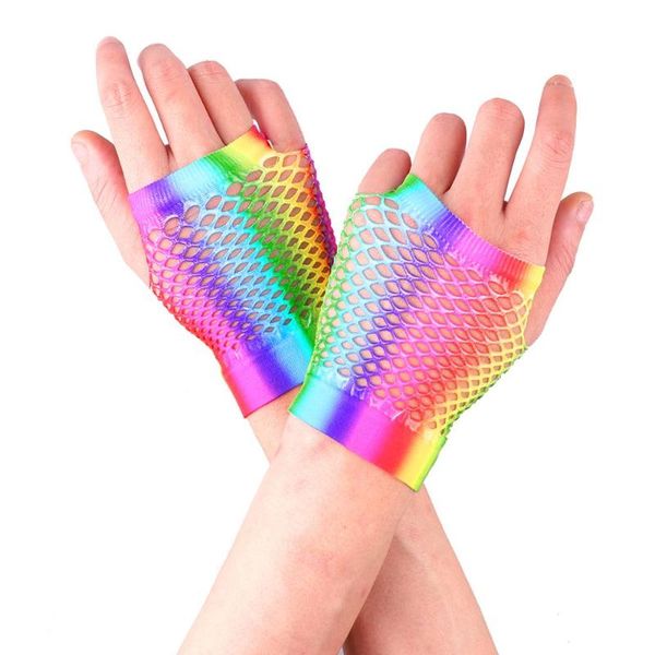 party decoration 1 pair of colorful nylon retro women stretchy fishnet fingerless gloves for 80s supplies and costume accessories
party decoration 1 pair of colorful nylon retro women stretchy fishnet fingerless gloves for 80s supplies and costume accessories