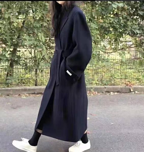 women's wool & blends 2021 korean women coat x-long handmade double-sided with belt for, Black
women's wool & blends 2021 korean women coat x-long handmade double-sided with belt for, Black