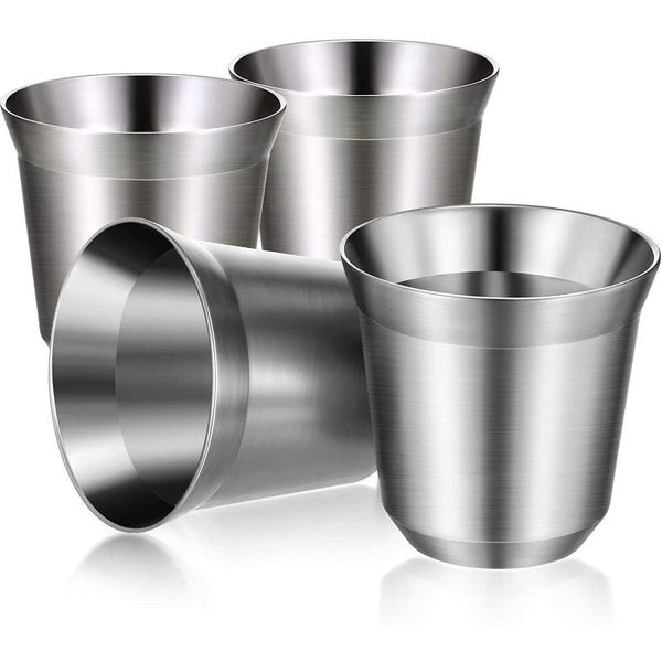 mugs 4 pcs stainless steel espresso coffee cups 80 ml double wall insulated tumbler small cup for indoor or outdoor events
mugs 4 pcs stainless steel espresso coffee cups 80 ml double wall insulated tumbler small cup for indoor or outdoor events
