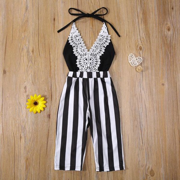 trousers summer style children's black deep v-neck lace striped jumpsuit girls sleeveless hollow sling 1-6t, Blue
trousers summer style children's black deep v-neck lace striped jumpsuit girls sleeveless hollow sling 1-6t, Blue