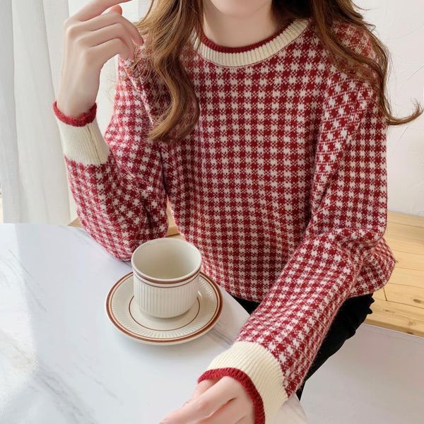 gentle wind cocoon pullover sweater for women loose outer wear 2021 autumn korean women's sweaters, White;black
gentle wind cocoon pullover sweater for women loose outer wear 2021 autumn korean women's sweaters, White;black