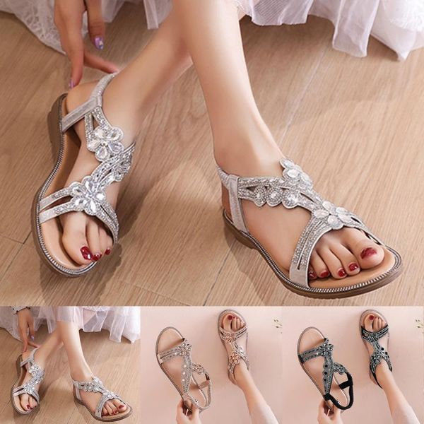 woman sandals ladies summer fashion comfortable rhinestone flower wedge bohemian beach shoes plus size d16#, Black
woman sandals ladies summer fashion comfortable rhinestone flower wedge bohemian beach shoes plus size d16#, Black