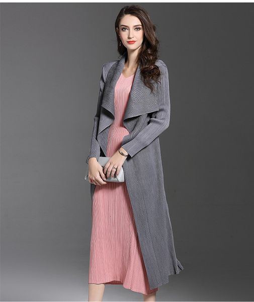 black autumn casual folds thin elastic windbreaker coat sleeve lapel collar cardigan outerwear solid color long women trench, Tan;black
black autumn casual folds thin elastic windbreaker coat sleeve lapel collar cardigan outerwear solid color long women trench, Tan;black