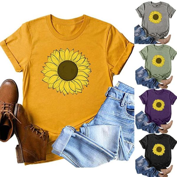 woman tshirts harajuku for women summer plus size sunflower print round neck short sleeved t-shirt mujer camisetas women's, White
woman tshirts harajuku for women summer plus size sunflower print round neck short sleeved t-shirt mujer camisetas women's, White