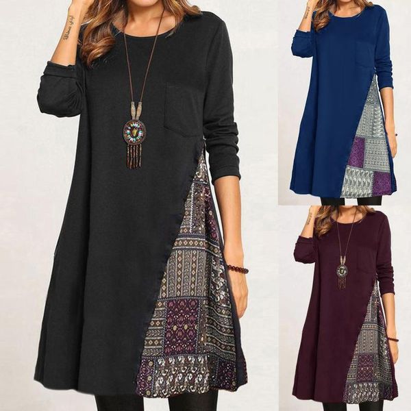casual dresses women boho print color block round neckline shift long sleeve pocket dress loose women's sukienka #g2, Black;gray
casual dresses women boho print color block round neckline shift long sleeve pocket dress loose women's sukienka #g2, Black;gray