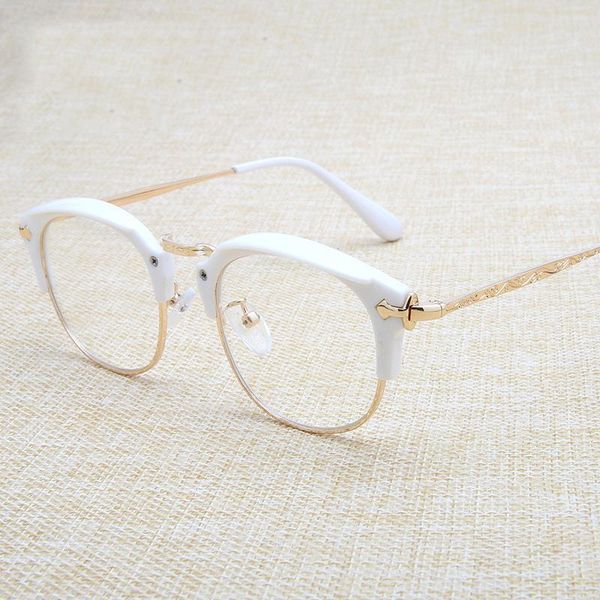 fashion sunglasses frames metallic half-frame flat mirror men and women's plate retro glasses tide person temperament set, Black
fashion sunglasses frames metallic half-frame flat mirror men and women's plate retro glasses tide person temperament set, Black
