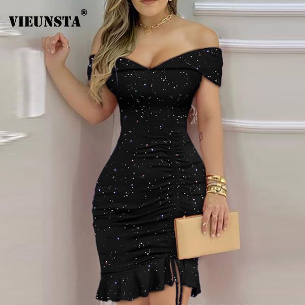 spring new off shoulder bright shiny dress women slash neck drawstring pleated party dress short sleeve ruffle summer dress, Black;gray
spring new off shoulder bright shiny dress women slash neck drawstring pleated party dress short sleeve ruffle summer dress, Black;gray