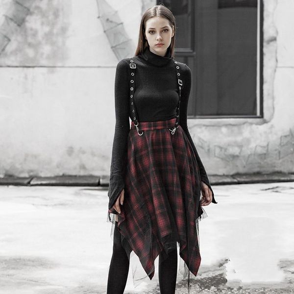 skirts punk rave women's goth irregular red plaid mesh with suspenders pq482bq, Black
skirts punk rave women's goth irregular red plaid mesh with suspenders pq482bq, Black