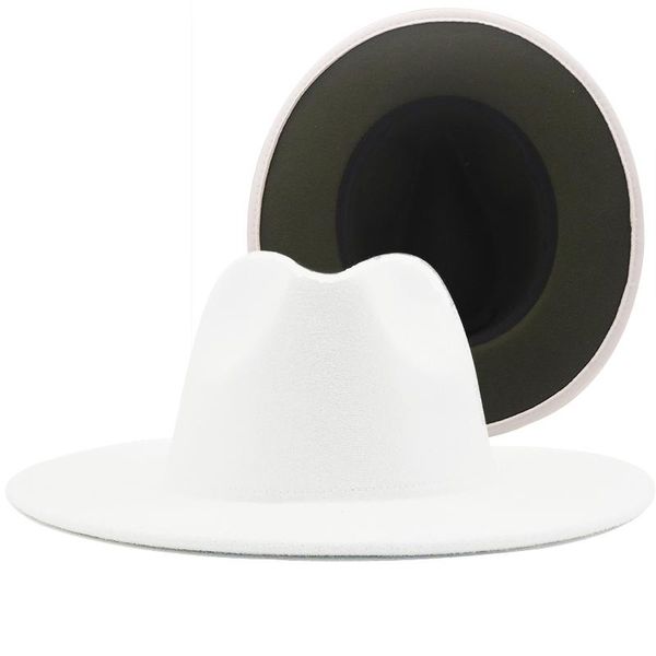 simple outer white inner army green 2 tone fedora hat jazz panama wide brim fashion colorful casual caps stingy hats, Blue;gray
simple outer white inner army green 2 tone fedora hat jazz panama wide brim fashion colorful casual caps stingy hats, Blue;gray