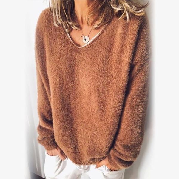 women's sweaters women pullover oversized autumn winter casual solid color plush fluffy loose sweater pullovers blouse o-neck plus size, White;black
women's sweaters women pullover oversized autumn winter casual solid color plush fluffy loose sweater pullovers blouse o-neck plus size, White;black