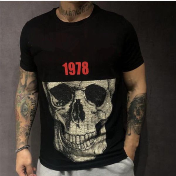 spring and summer designer men's short sleeve t-shirt skull head diamond half 2021, White;black
spring and summer designer men's short sleeve t-shirt skull head diamond half 2021, White;black
