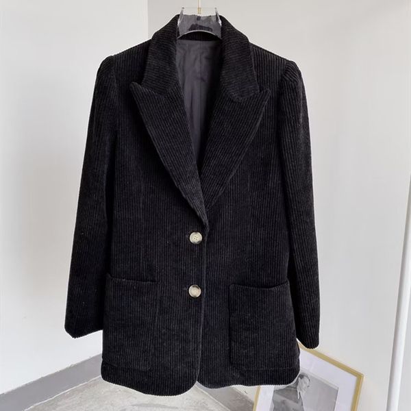 suit two colors corduroy blazer women's loose single breated long sleeve double pocketds ol coat, White;black
suit two colors corduroy blazer women's loose single breated long sleeve double pocketds ol coat, White;black