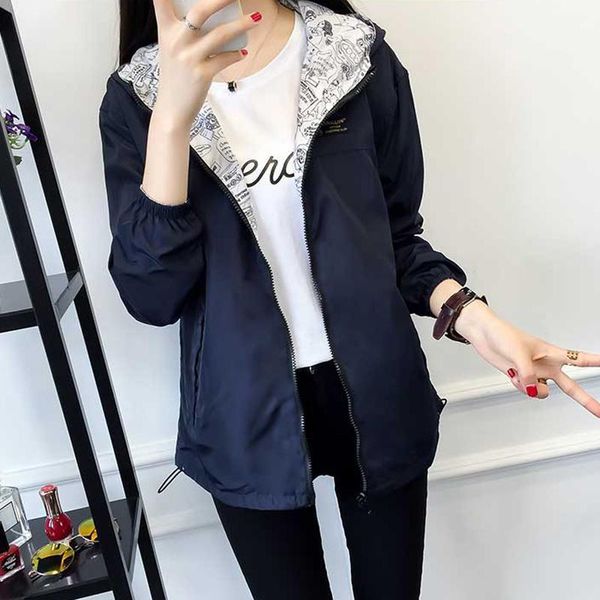 women's jackets 2021 spring autumn hooded two side wear women jacket cartoon print outwear loose coat re2269, Black;brown
women's jackets 2021 spring autumn hooded two side wear women jacket cartoon print outwear loose coat re2269, Black;brown