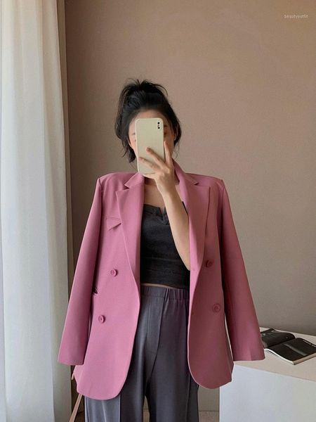 women's suits & blazers 2021 spring autumn double breasted blazer jacket fashion basic casual purple pink long sleeve elegant, White;black
women's suits & blazers 2021 spring autumn double breasted blazer jacket fashion basic casual purple pink long sleeve elegant, White;black
