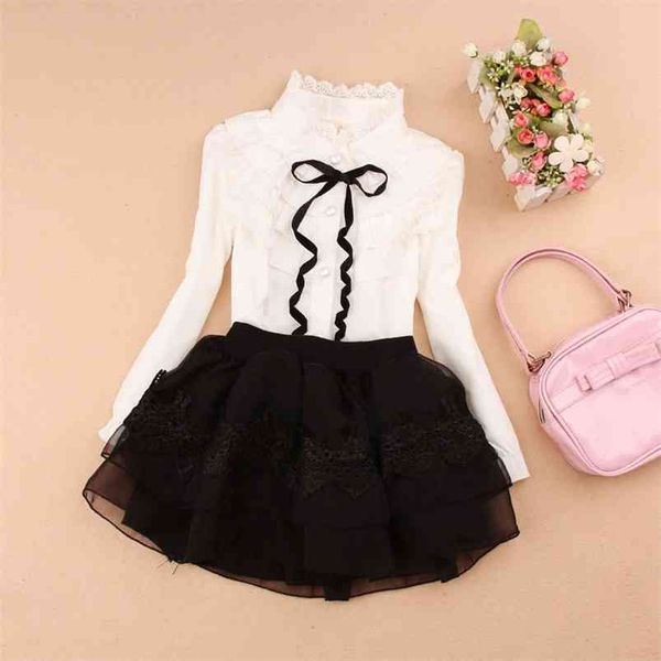 spring fall cotton ruffles blouses for children teenage school girls bow white shirts toddler long sleeve baby clothes 210622, White;black
spring fall cotton ruffles blouses for children teenage school girls bow white shirts toddler long sleeve baby clothes 210622, White;black