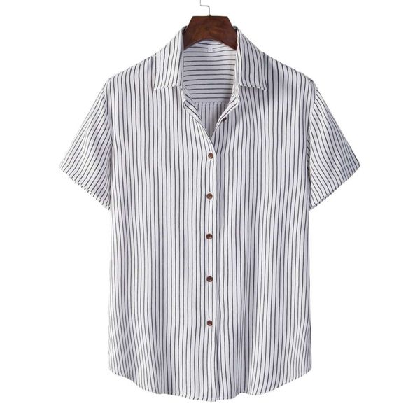 men's shirt men's printed short sleeve lapel loose stripe shirt, White;black
men's shirt men's printed short sleeve lapel loose stripe shirt, White;black