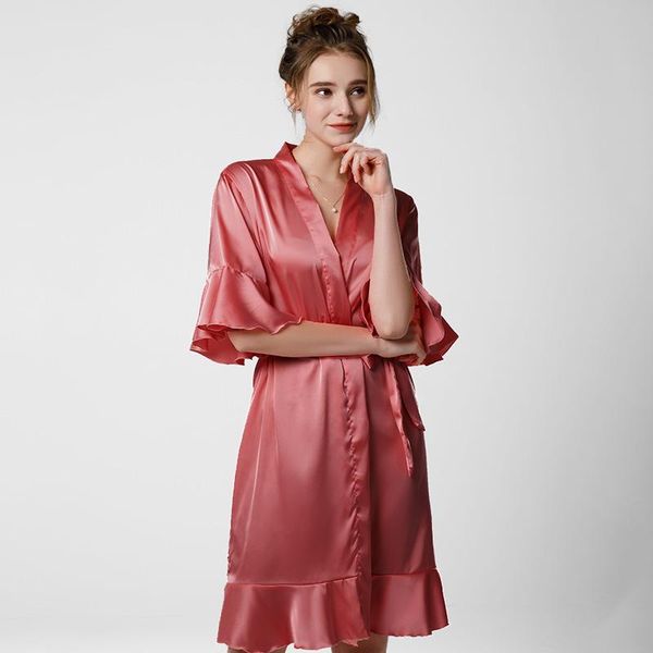 women's sleepwear spring autumn women kimono robe gown ruffles trim bride bridesmaids letter faux silk bathrobe v-neck nightgown, Black;red
women's sleepwear spring autumn women kimono robe gown ruffles trim bride bridesmaids letter faux silk bathrobe v-neck nightgown, Black;red