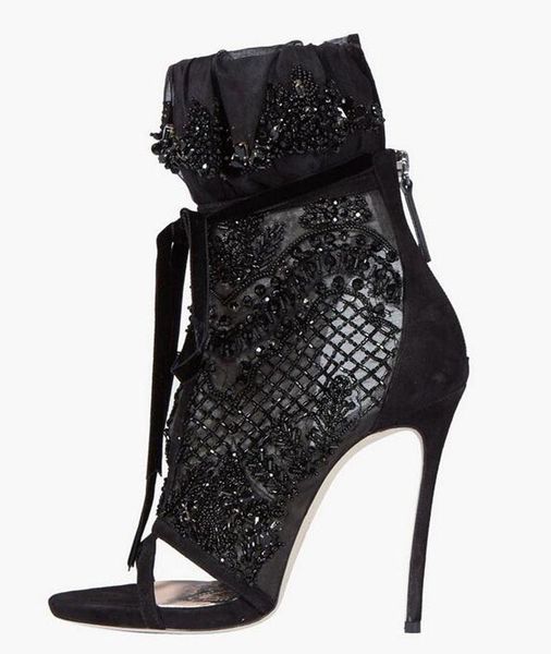 women open toe black mesh ankle wrap rhinestone high heel boots lace-up crystal super wedding shoes plus size sandals
women open toe black mesh ankle wrap rhinestone high heel boots lace-up crystal super wedding shoes plus size sandals