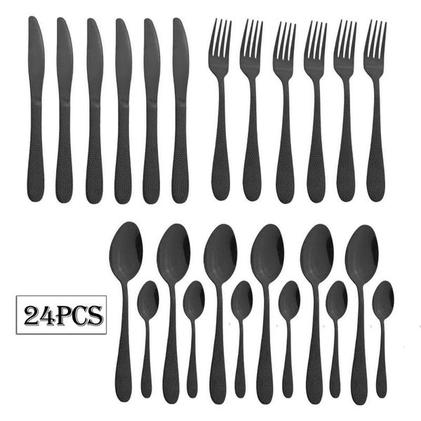dinnerware sets 24pcs black tableware set stainless steel dinner knife fork spoon gold flatware rainbow cutlery kitchen
dinnerware sets 24pcs black tableware set stainless steel dinner knife fork spoon gold flatware rainbow cutlery kitchen