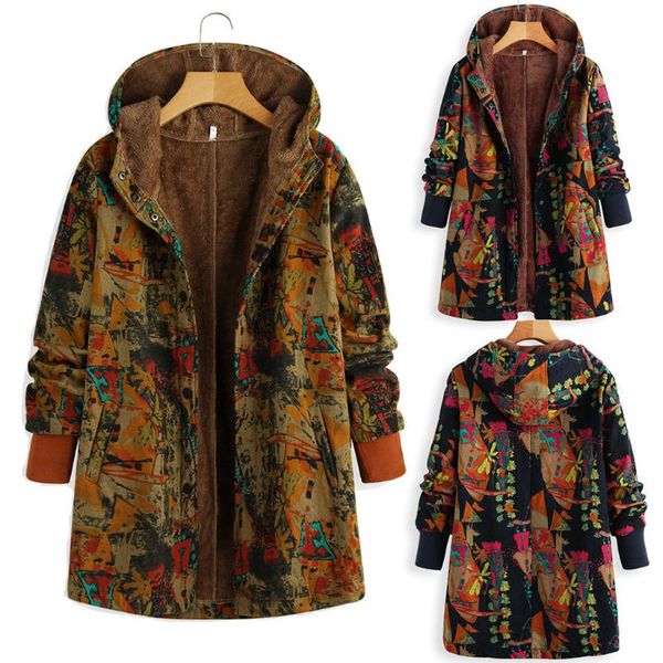 women's jackets womens outerwear coats winter warm overcoat floral print hooded pockets vintage oversize female fashion jacket f40#, Black;brown
women's jackets womens outerwear coats winter warm overcoat floral print hooded pockets vintage oversize female fashion jacket f40#, Black;brown