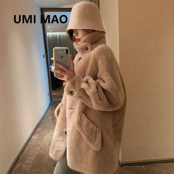 women's wool & blends umi mao korean fashion 2021 winter fur sheep sheared coat mid-length granular cashmere lamb female y2k women, Black
women's wool & blends umi mao korean fashion 2021 winter fur sheep sheared coat mid-length granular cashmere lamb female y2k women, Black