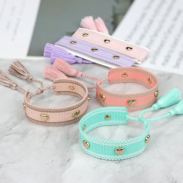 charm bracelets woven studded bracelet for men women adjustable braided friendship love heart christmas as jewelry gift to friends, Golden;silver
charm bracelets woven studded bracelet for men women adjustable braided friendship love heart christmas as jewelry gift to friends, Golden;silver