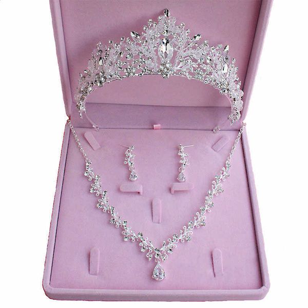 forseven zircon rhinestone tiara and crown necklace earrings set bridal wedding hair accessories jewelry set gifts for women h1022, Silver
forseven zircon rhinestone tiara and crown necklace earrings set bridal wedding hair accessories jewelry set gifts for women h1022, Silver