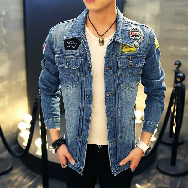 men's jackets spring autumn 2021 fashion denim jacket male korean self-cultivation ripped young students casual 2mo7, Black;brown
men's jackets spring autumn 2021 fashion denim jacket male korean self-cultivation ripped young students casual 2mo7, Black;brown