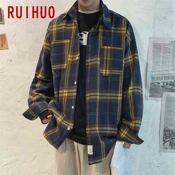 ruihuo black mens shirt plaid s for clothing checkered blouse -5xl spring arrival 210809, White;black
ruihuo black mens shirt plaid s for clothing checkered blouse -5xl spring arrival 210809, White;black
