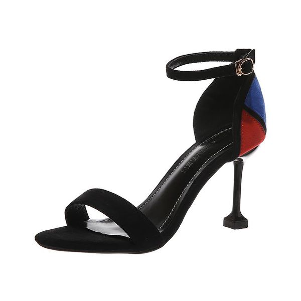 high-heeled sandals with 2021 summer open toe word buckle wild color matching cat and female shoes, Black
high-heeled sandals with 2021 summer open toe word buckle wild color matching cat and female shoes, Black
