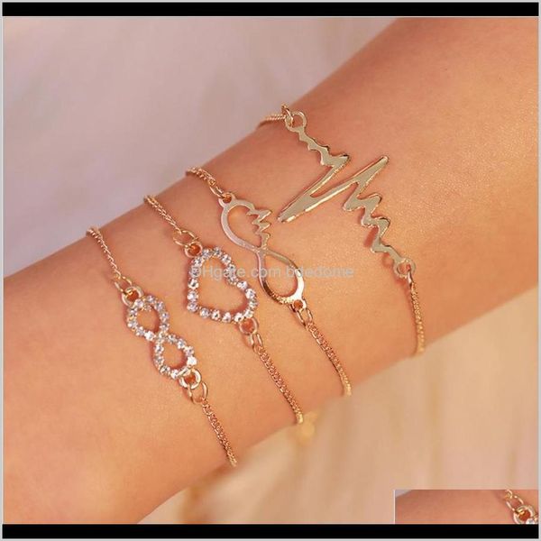 charm drop delivery 2021 fashion jewelry bracelets set 4pcs/set heart 8 crystal zircon cardiogram metal chain gold plated hd9ol, Golden;silver
charm drop delivery 2021 fashion jewelry bracelets set 4pcs/set heart 8 crystal zircon cardiogram metal chain gold plated hd9ol, Golden;silver