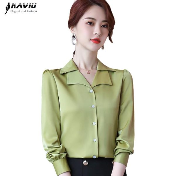 double neck satin shirt women long sleeve spring temperament fashion casual blouses office ladies formal work women's & shirts, White
double neck satin shirt women long sleeve spring temperament fashion casual blouses office ladies formal work women's & shirts, White