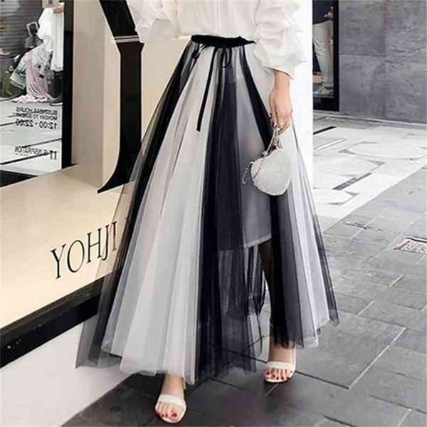 summer vintage skirt womens elastic high waist tulle s long beach mesh female spring women s 210702, Black
summer vintage skirt womens elastic high waist tulle s long beach mesh female spring women s 210702, Black