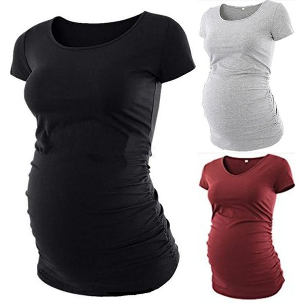 maternity & tees european and american women's solid round neck pullover short sleeve pregnant t-shirt three colors, White
maternity & tees european and american women's solid round neck pullover short sleeve pregnant t-shirt three colors, White