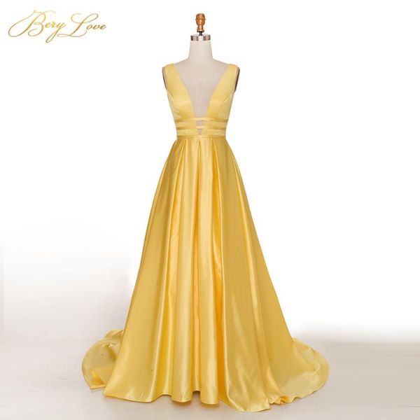 party dresses bright yellow v neck evening dress a line elegant satin prom long formal gowns girl celebrity woman back, White;black
party dresses bright yellow v neck evening dress a line elegant satin prom long formal gowns girl celebrity woman back, White;black