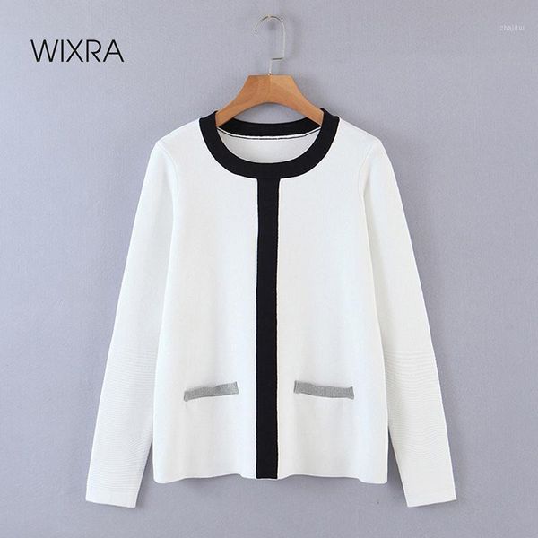 women's sweaters wixra slim fit knitting sweater womens pullovers o neck jumper high street female knitwear autumn winter, White;black
women's sweaters wixra slim fit knitting sweater womens pullovers o neck jumper high street female knitwear autumn winter, White;black