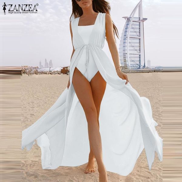 women's blouses & shirts zanzea femme summer holiday beach women cardigan lace up casual feminino solid sleeveless chemise sundres, White
women's blouses & shirts zanzea femme summer holiday beach women cardigan lace up casual feminino solid sleeveless chemise sundres, White