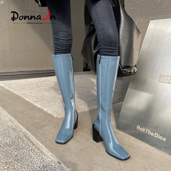 boots donna-in 2021 blue knee-high for women luxury patent leather suqare toe thick heel side zipper long plus size, Black
boots donna-in 2021 blue knee-high for women luxury patent leather suqare toe thick heel side zipper long plus size, Black