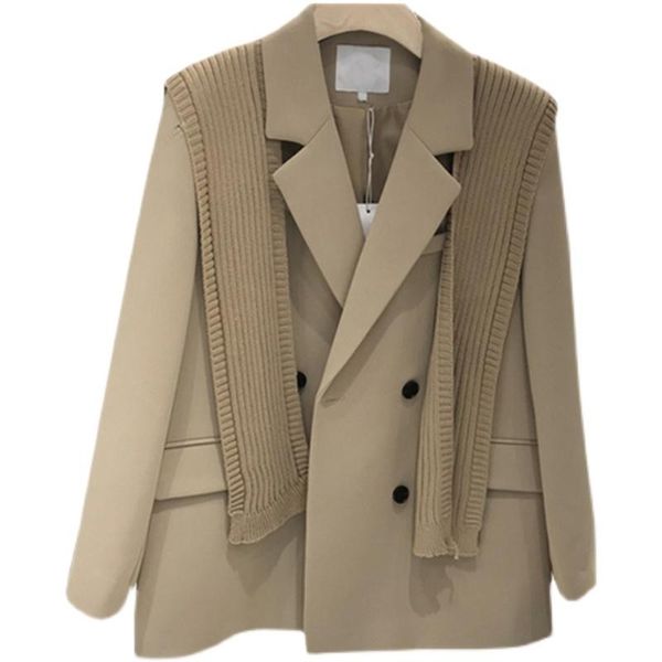 elegant women blazer long sleeve notched chic korean spring autumn 2021 solid loose knitted shawl oversized outerwear g921 women's suit, White;black
elegant women blazer long sleeve notched chic korean spring autumn 2021 solid loose knitted shawl oversized outerwear g921 women's suit, White;black