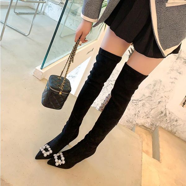 boots womens pointed toe rhinestones buckle over the knee suede leather stilettos high heel shoes warm winter 2colors 2021, Black
boots womens pointed toe rhinestones buckle over the knee suede leather stilettos high heel shoes warm winter 2colors 2021, Black