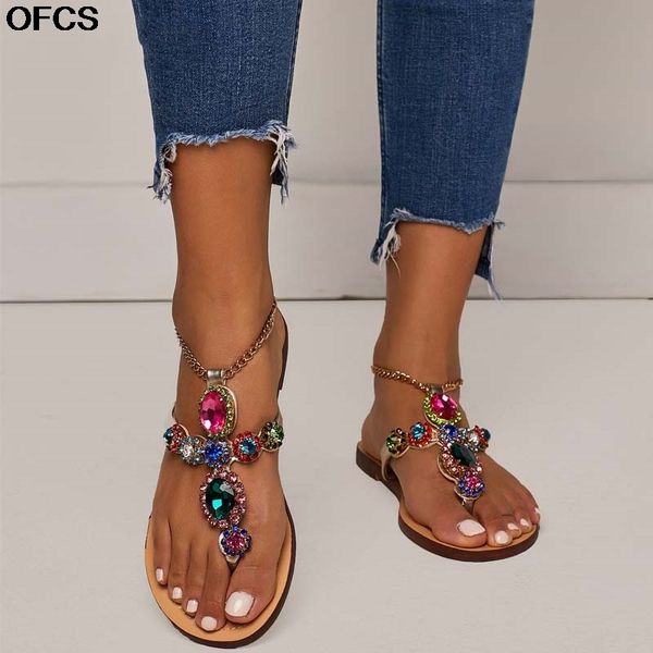 sandals bohemia crystal beach shoes women quality gladiator rhinestone flats rubber sole fow summer 34-47 8asw, Black
sandals bohemia crystal beach shoes women quality gladiator rhinestone flats rubber sole fow summer 34-47 8asw, Black