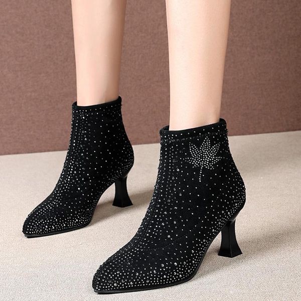 boots luxury full diamond high heels for women 2021 slip on pointed toe ankle woman fashion crystal shoes female, Black
boots luxury full diamond high heels for women 2021 slip on pointed toe ankle woman fashion crystal shoes female, Black