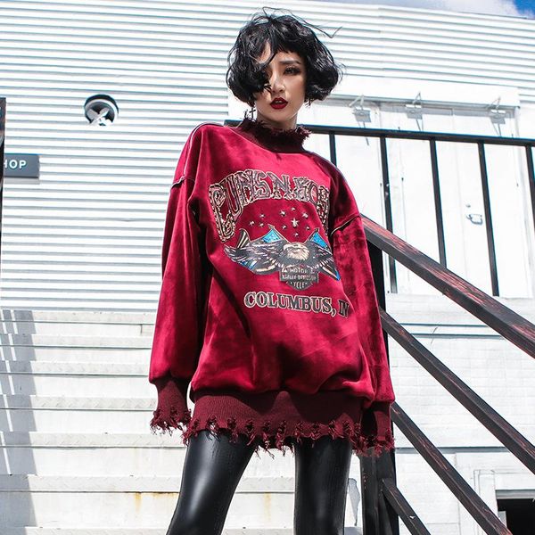 women's hoodies & sweatshirts johnature 2021 winter 3 colors fashion causal all match ruffles colalr long loose patchwoek print women, Black
women's hoodies & sweatshirts johnature 2021 winter 3 colors fashion causal all match ruffles colalr long loose patchwoek print women, Black