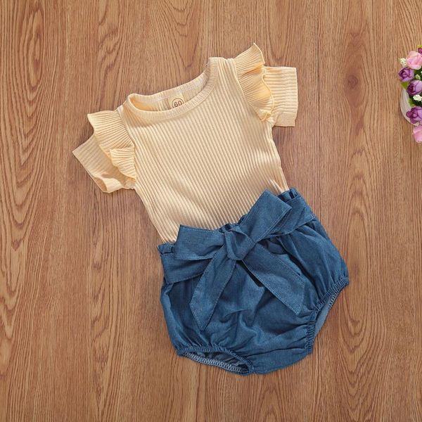 baby girls 2pcs romper set solid color ruffle short sleeve round neck button closure jumpsuit elastic band triangle pant clothing sets, White
baby girls 2pcs romper set solid color ruffle short sleeve round neck button closure jumpsuit elastic band triangle pant clothing sets, White