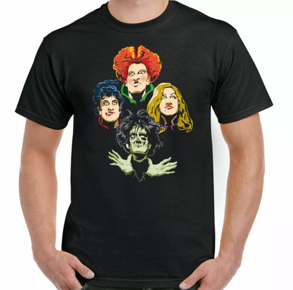 sanderson sisters t-shirt halloween mens hocus pocus rhapsody retro movie, White;black
sanderson sisters t-shirt halloween mens hocus pocus rhapsody retro movie, White;black