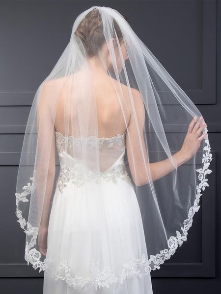 bridal veils tanpell stunning appliques wedding veil ivory one-layer tulle short, Black
bridal veils tanpell stunning appliques wedding veil ivory one-layer tulle short, Black